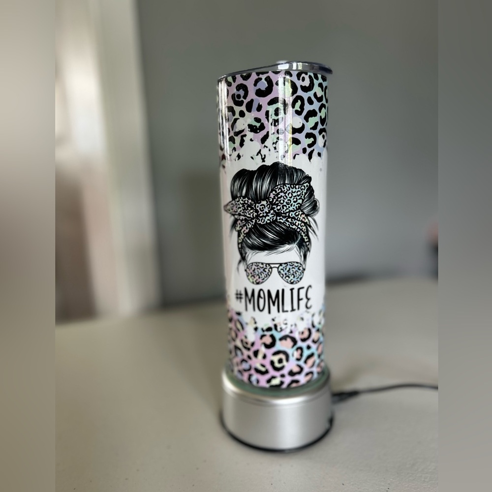 Mom Life 20oz Sublimation Tumbler - Pastel Leopard Print
